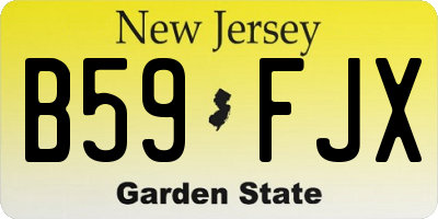 NJ license plate B59FJX