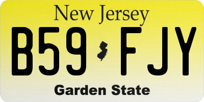 NJ license plate B59FJY