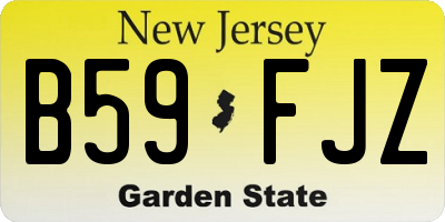 NJ license plate B59FJZ