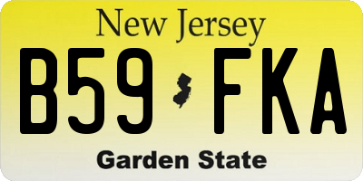 NJ license plate B59FKA