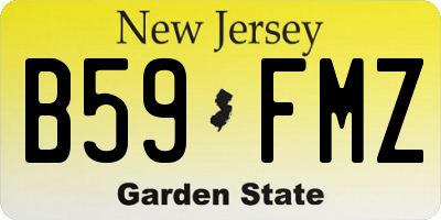 NJ license plate B59FMZ
