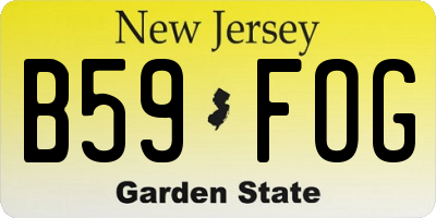 NJ license plate B59FOG