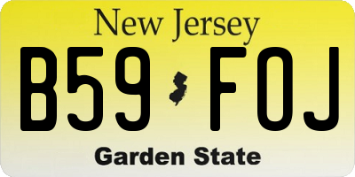 NJ license plate B59FOJ