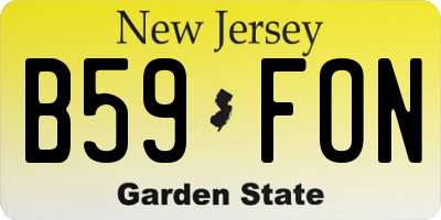 NJ license plate B59FON