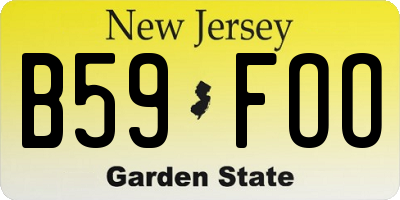 NJ license plate B59FOO