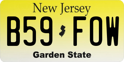 NJ license plate B59FOW