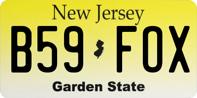 NJ license plate B59FOX
