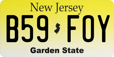 NJ license plate B59FOY
