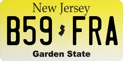 NJ license plate B59FRA