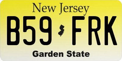 NJ license plate B59FRK