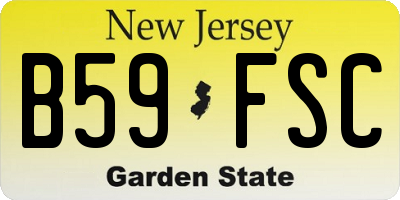 NJ license plate B59FSC