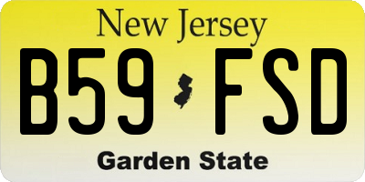 NJ license plate B59FSD