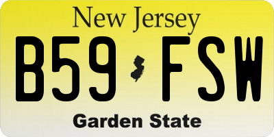 NJ license plate B59FSW