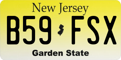 NJ license plate B59FSX