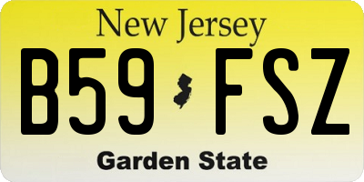 NJ license plate B59FSZ