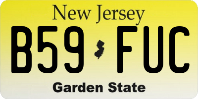 NJ license plate B59FUC