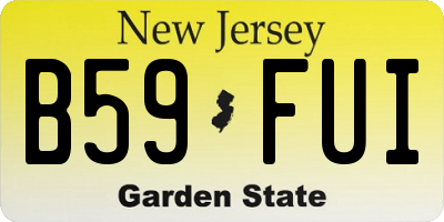 NJ license plate B59FUI