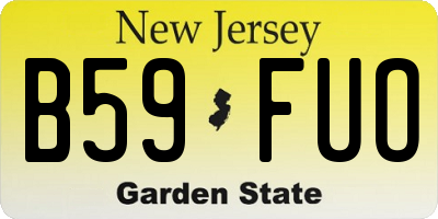 NJ license plate B59FUO
