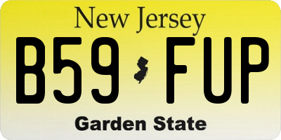 NJ license plate B59FUP