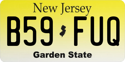NJ license plate B59FUQ