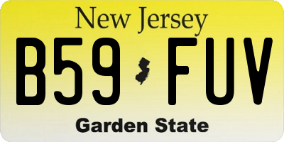 NJ license plate B59FUV
