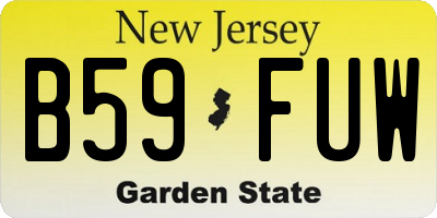NJ license plate B59FUW