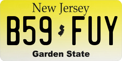 NJ license plate B59FUY