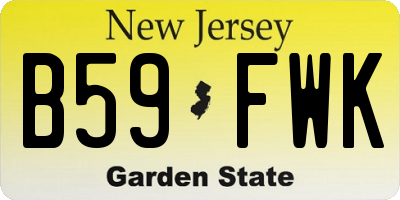 NJ license plate B59FWK