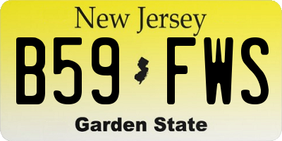 NJ license plate B59FWS