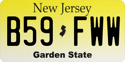 NJ license plate B59FWW