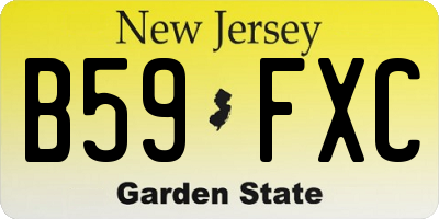 NJ license plate B59FXC