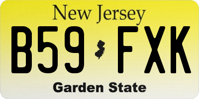 NJ license plate B59FXK