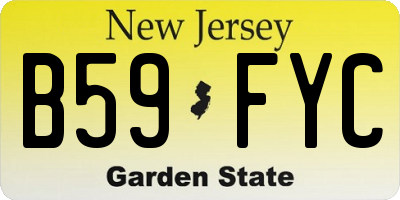 NJ license plate B59FYC