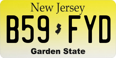 NJ license plate B59FYD