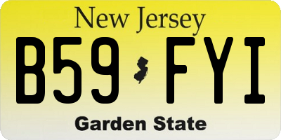 NJ license plate B59FYI