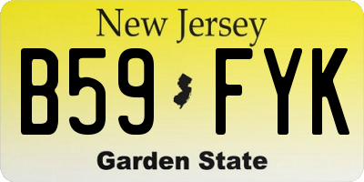 NJ license plate B59FYK