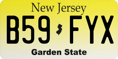 NJ license plate B59FYX