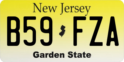 NJ license plate B59FZA