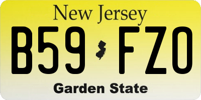 NJ license plate B59FZO