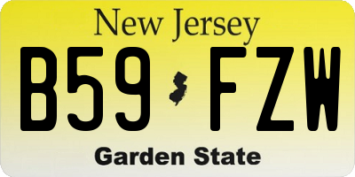 NJ license plate B59FZW