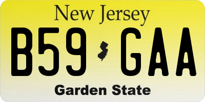 NJ license plate B59GAA