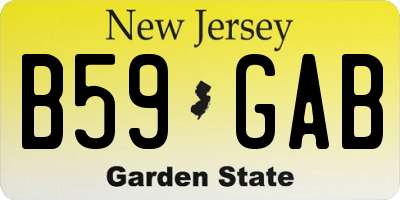 NJ license plate B59GAB