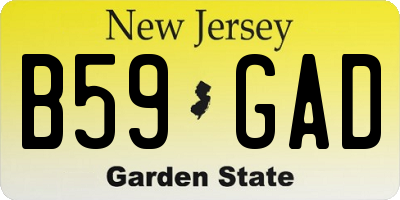 NJ license plate B59GAD