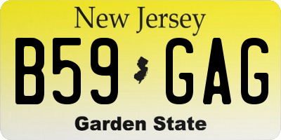 NJ license plate B59GAG