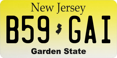 NJ license plate B59GAI