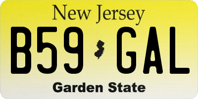 NJ license plate B59GAL
