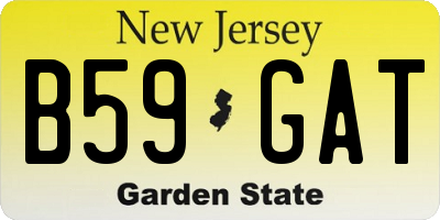 NJ license plate B59GAT