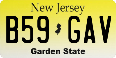 NJ license plate B59GAV