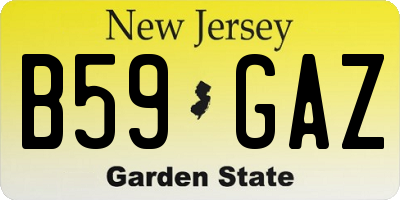 NJ license plate B59GAZ