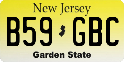 NJ license plate B59GBC